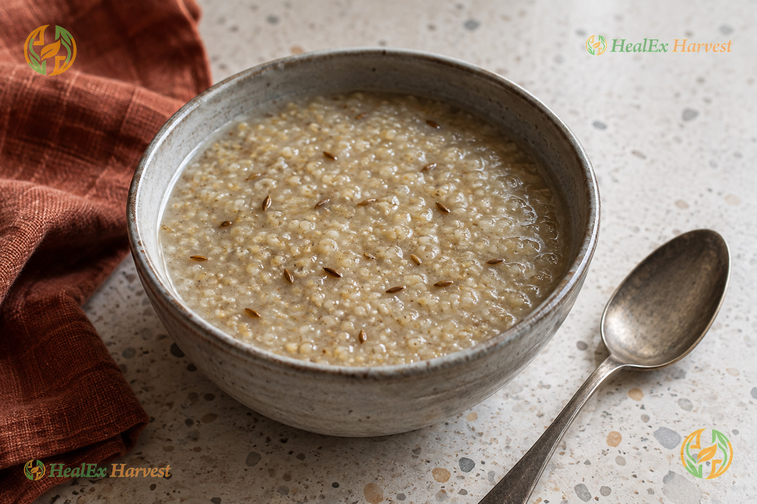 Browntop Millet Ganji, the thin porridge Dr. Khadar Vali describes (Andu Korralu)