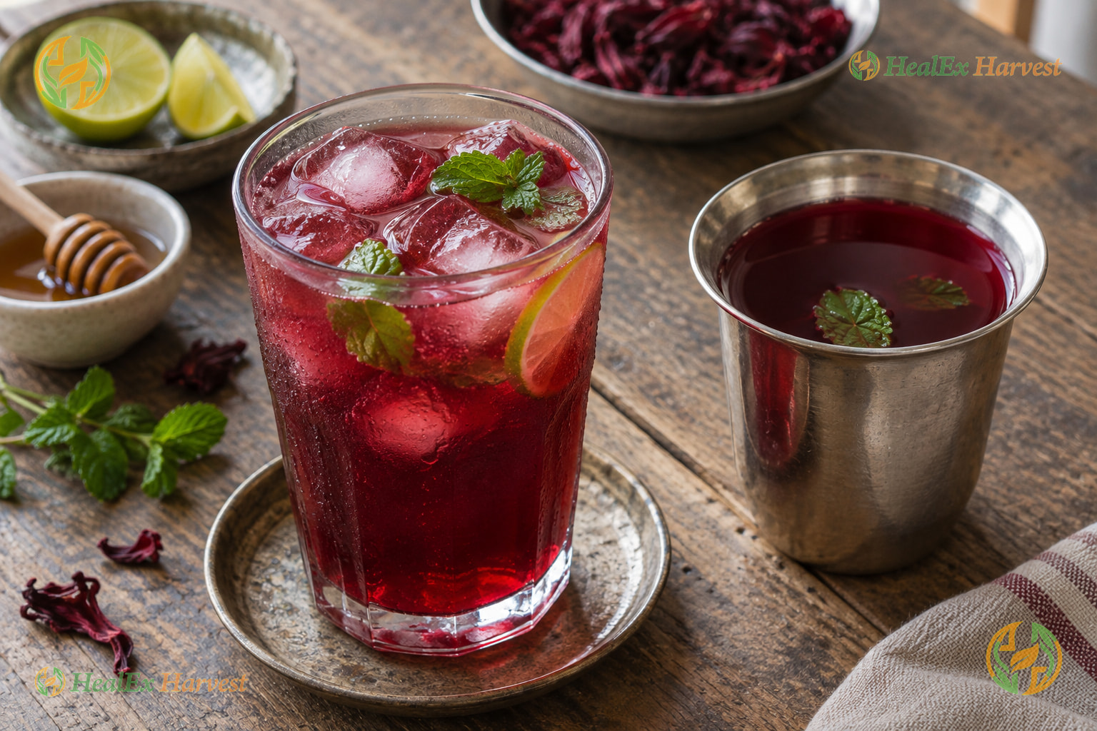 Ruby Hibiscus Flower Iced Tea & Spiced Warm Brew