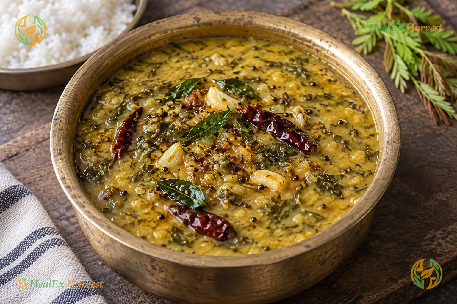 Traditional Andhra Chinthachiguru Pappu (Tender Tamarind Leaf Dal)