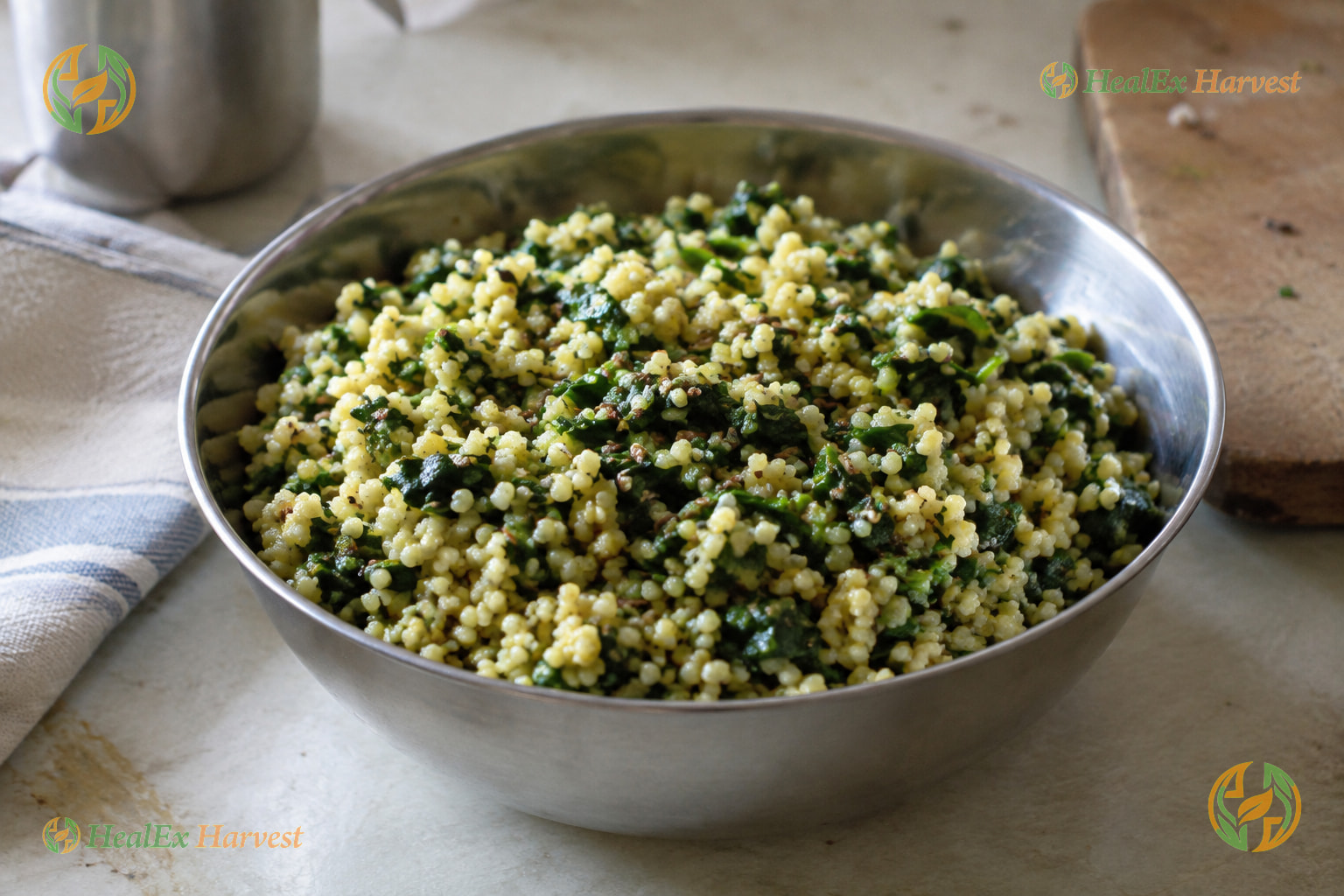 Foxtail Millet Spinach Rice (Korralu)