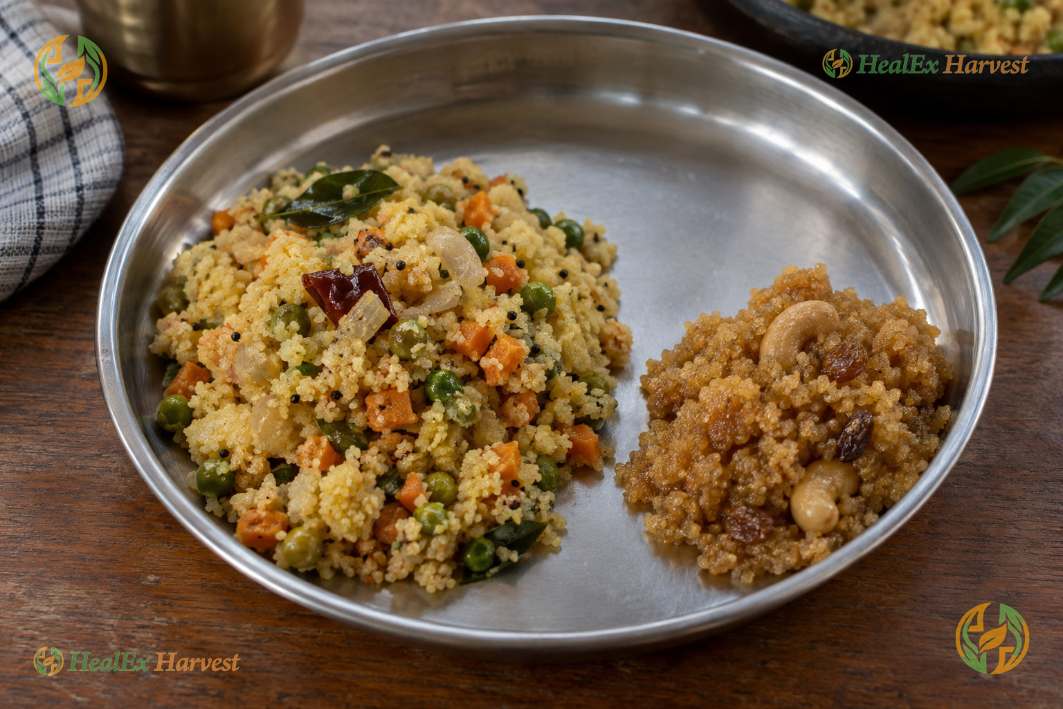 Foxtail Millet Chow Chow Bath, the khara and sweet bath Dr. Khadar Vali gives