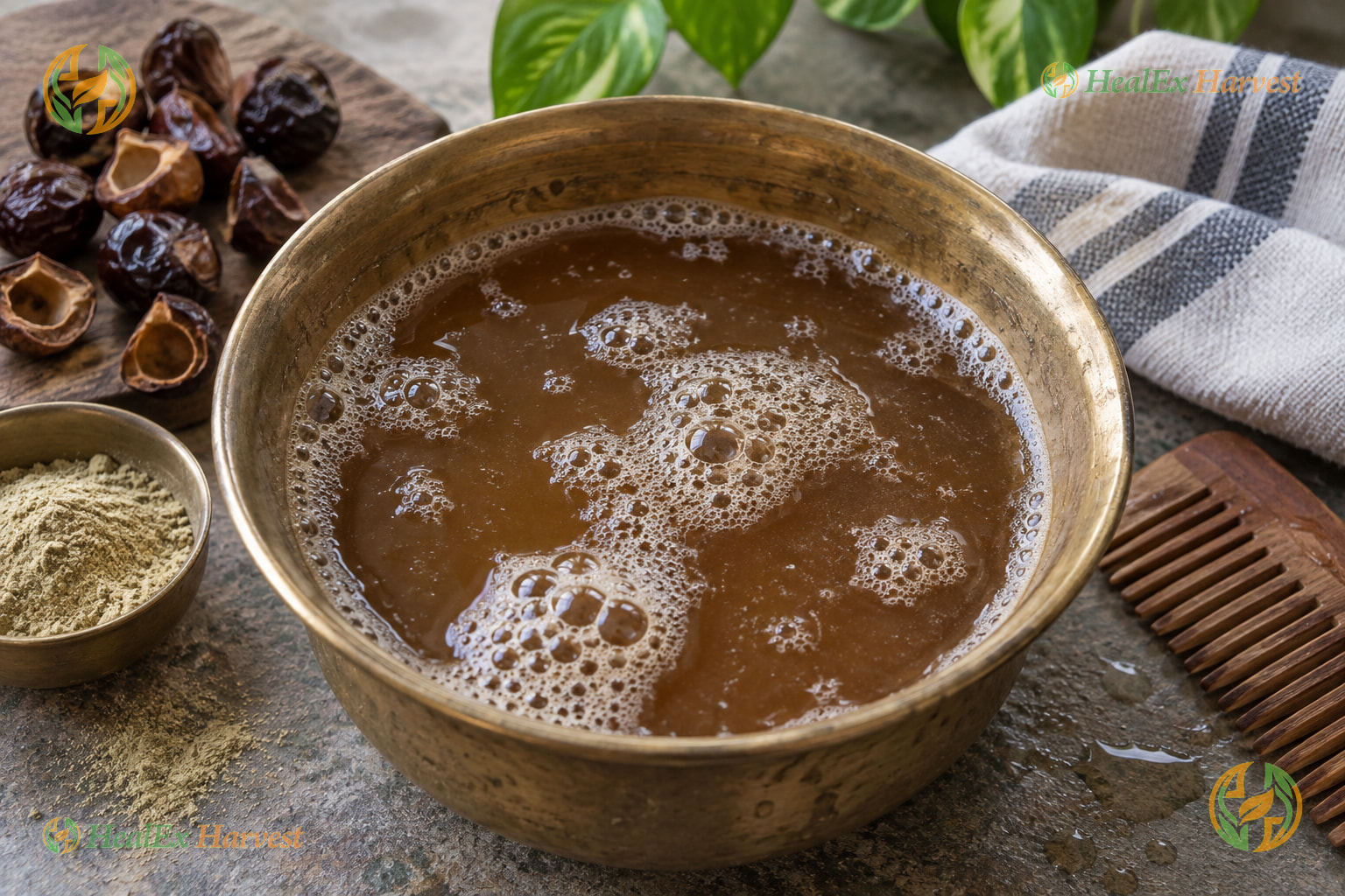 DIY Natural Herbal Shampoo & Scalp Wash Decoction (Kunkudukaya / Reetha)
