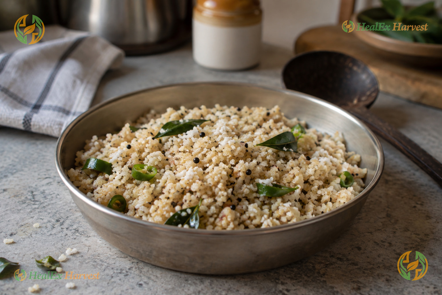 Kodo Millet Coconut Rice (Arikelu)