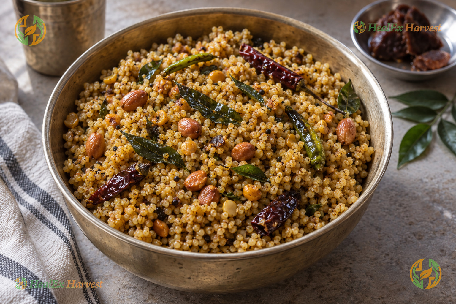 Tangy Kodo Millet Tamarind Pulihora (Arikelu Pulihora)