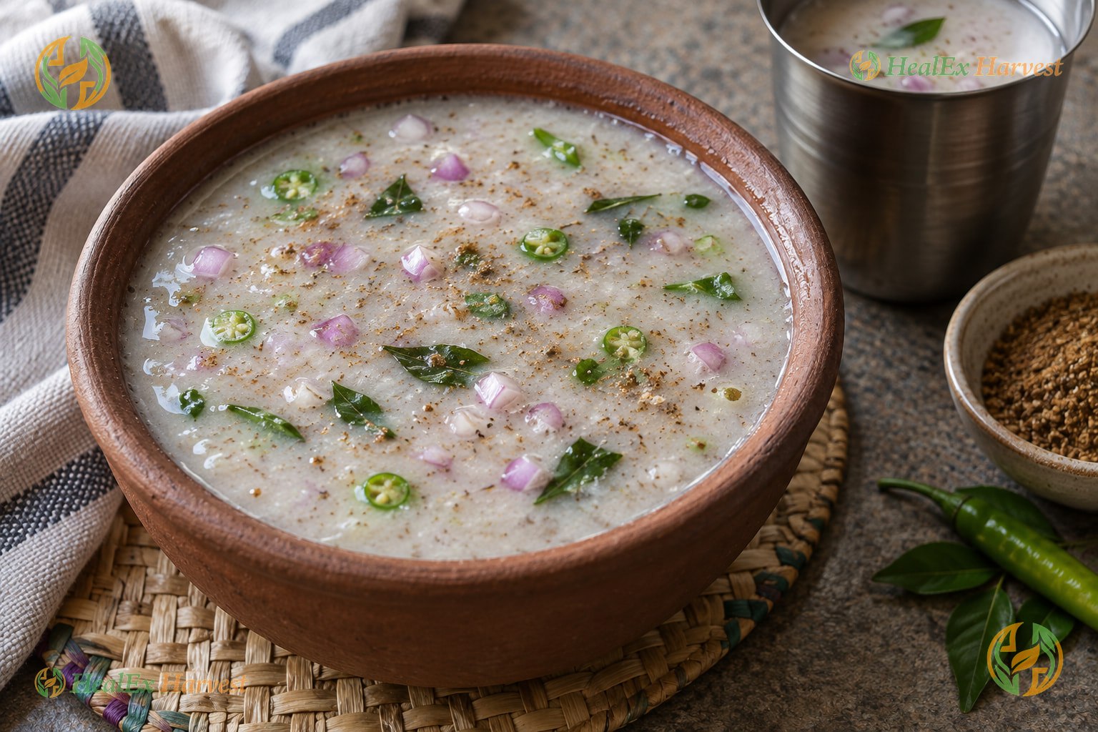 Traditional Sajjalu Ambali (Fermented Bajra Cooling Java)