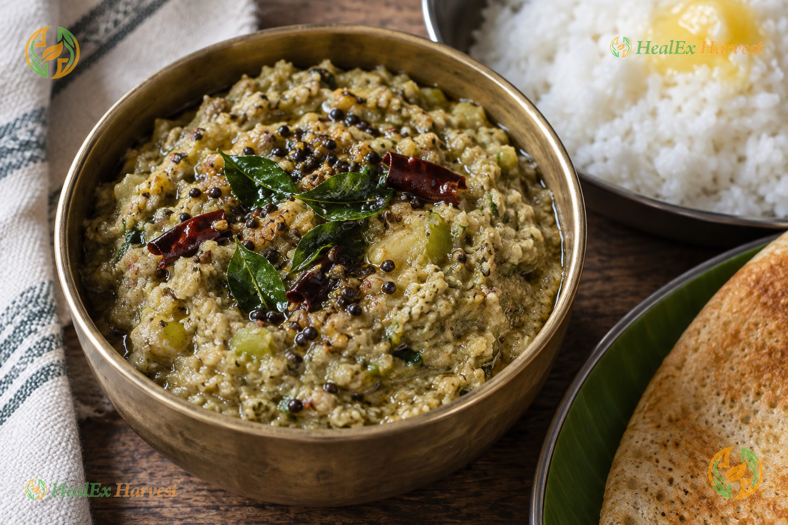 Authentic Andhra Beerakaya Pachadi (Ridge Gourd Chutney for Idli & Rice)