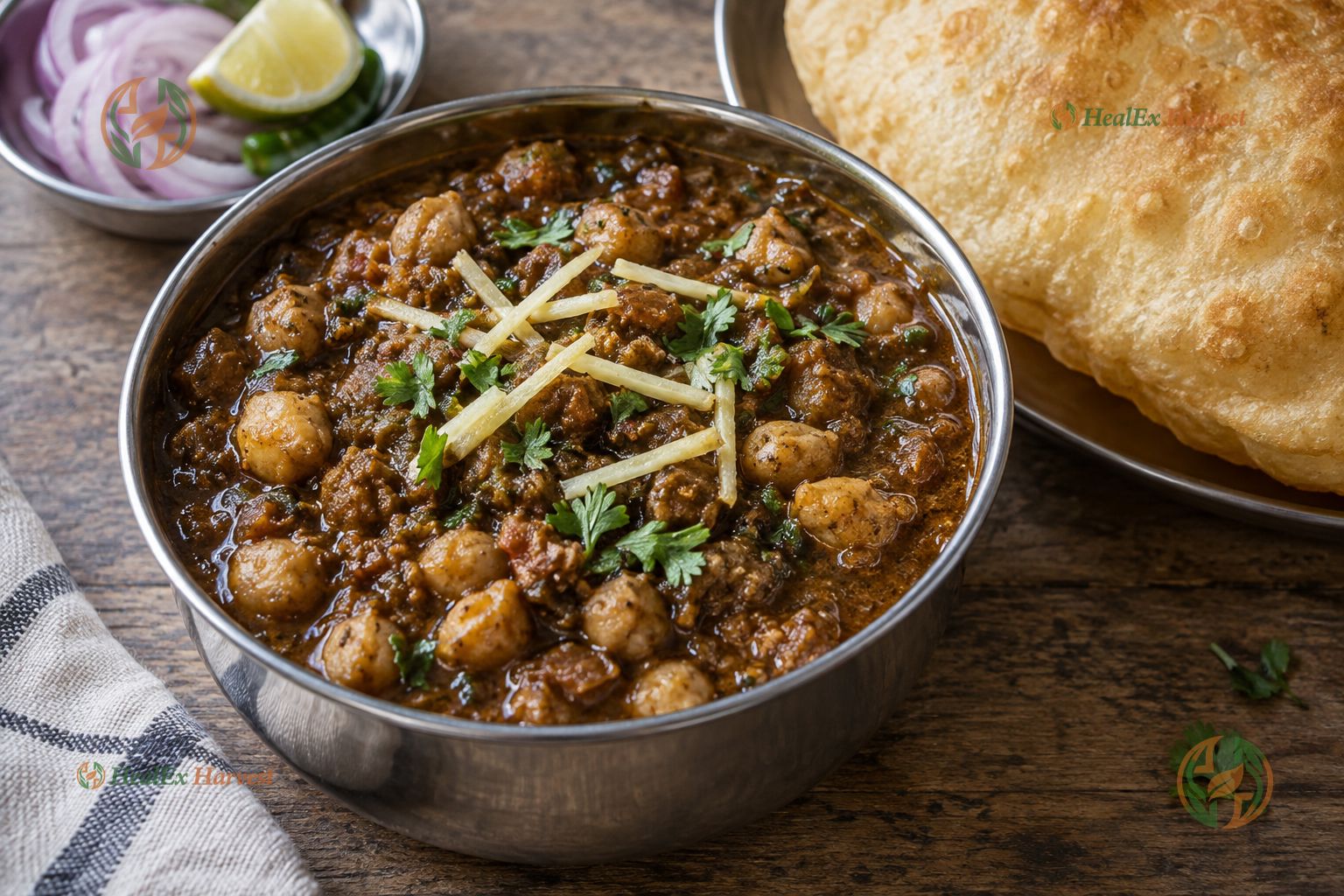 Authentic Amritsari Chole Chana Masala with fresh coriander and ginger