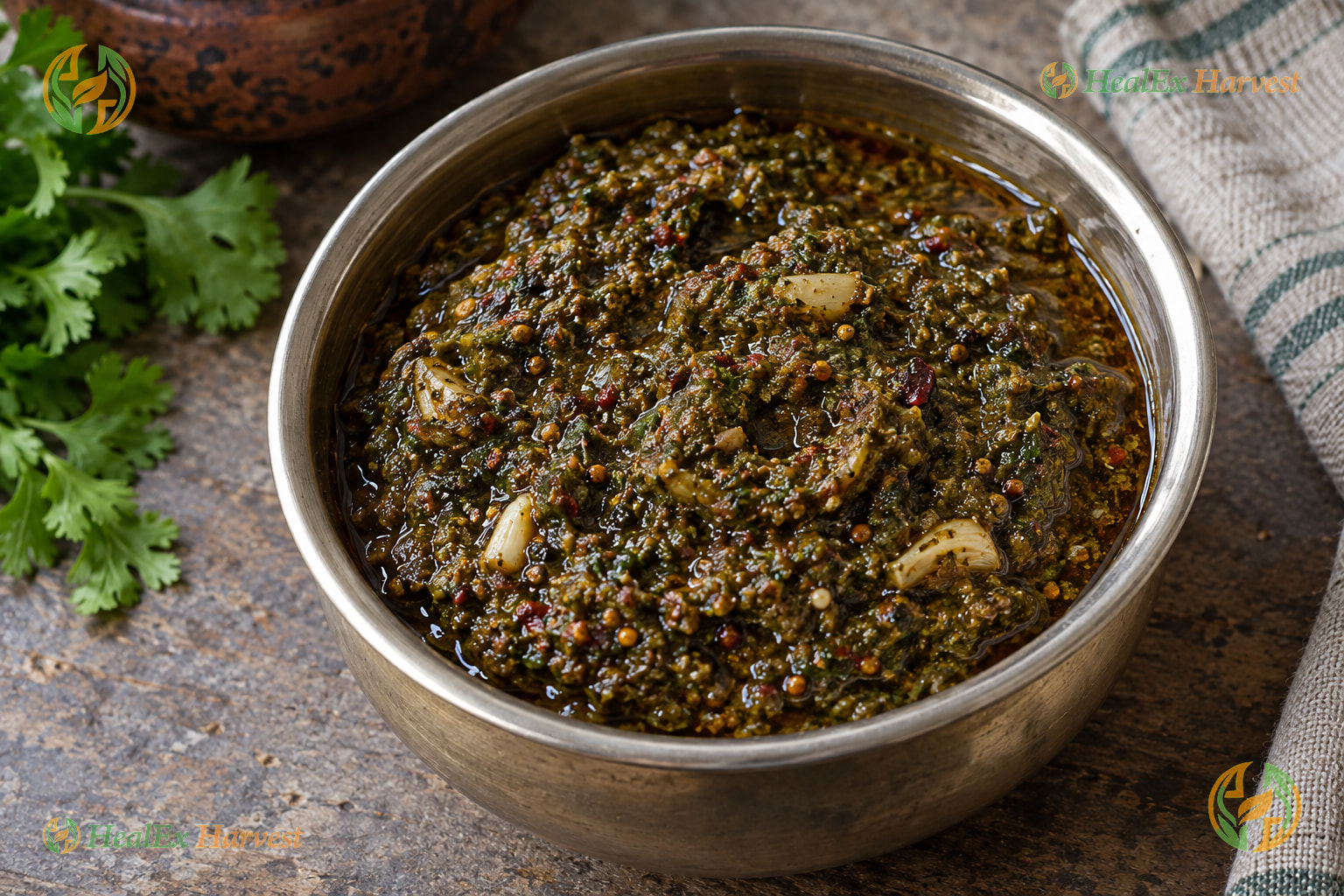 Traditional Andhra Kothimeera Nilava Pachadi (Coriander Chutney)