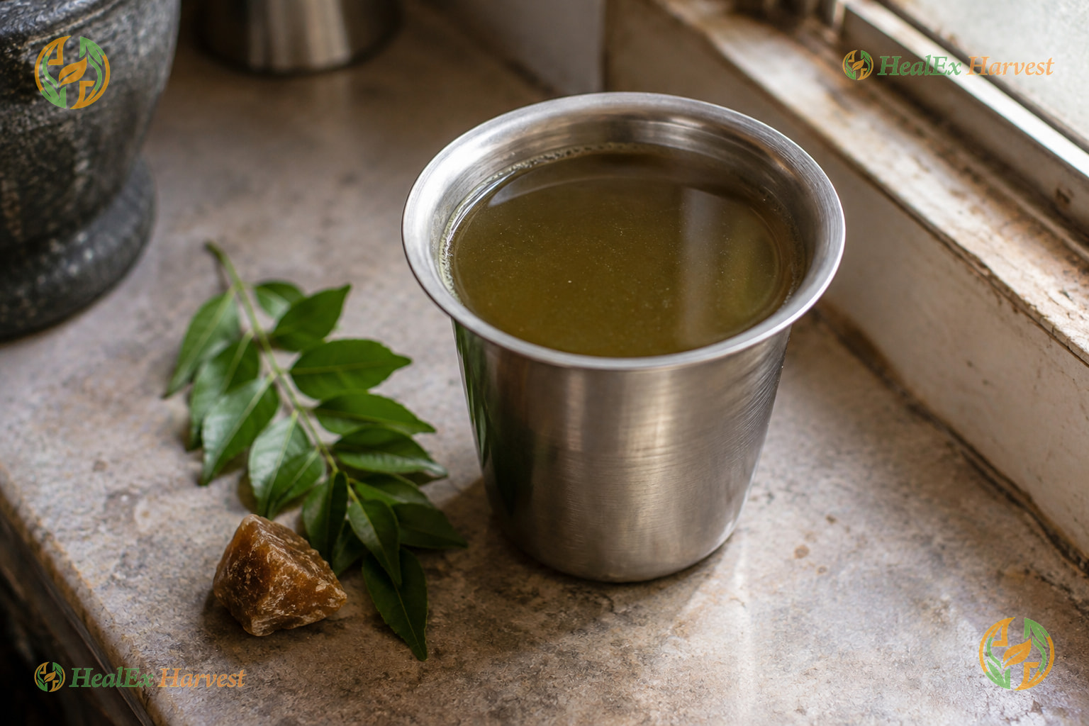 Curry leaf Kashaya, the decoction Dr. Khadar Vali describes